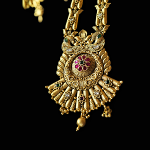 Rajwari Long Set with Vibrant Color Stone